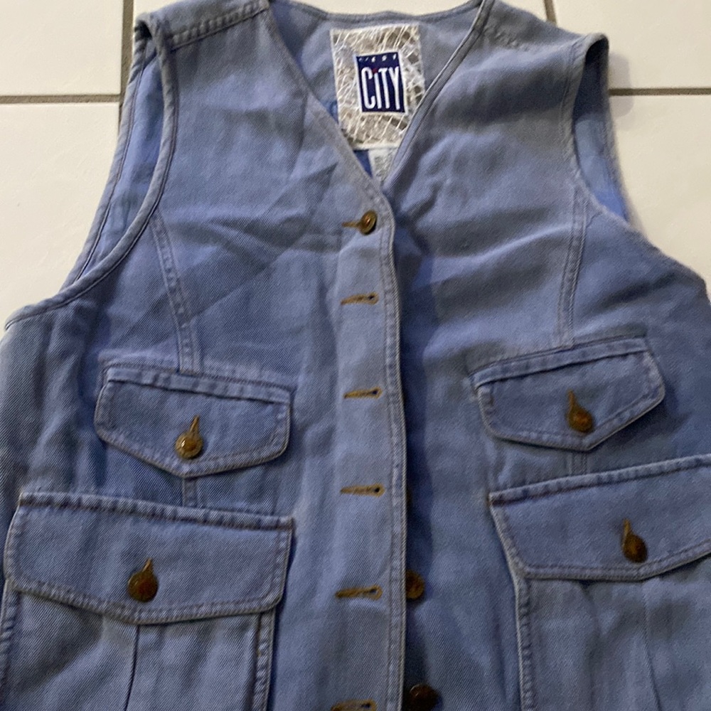 C’EST CiTY, Silk Vest, Denim Color